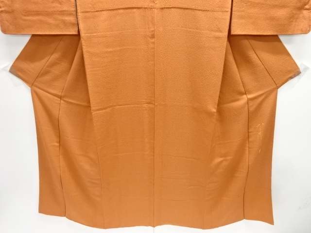  作家物　草木染　織柄一つ紋色無地着物